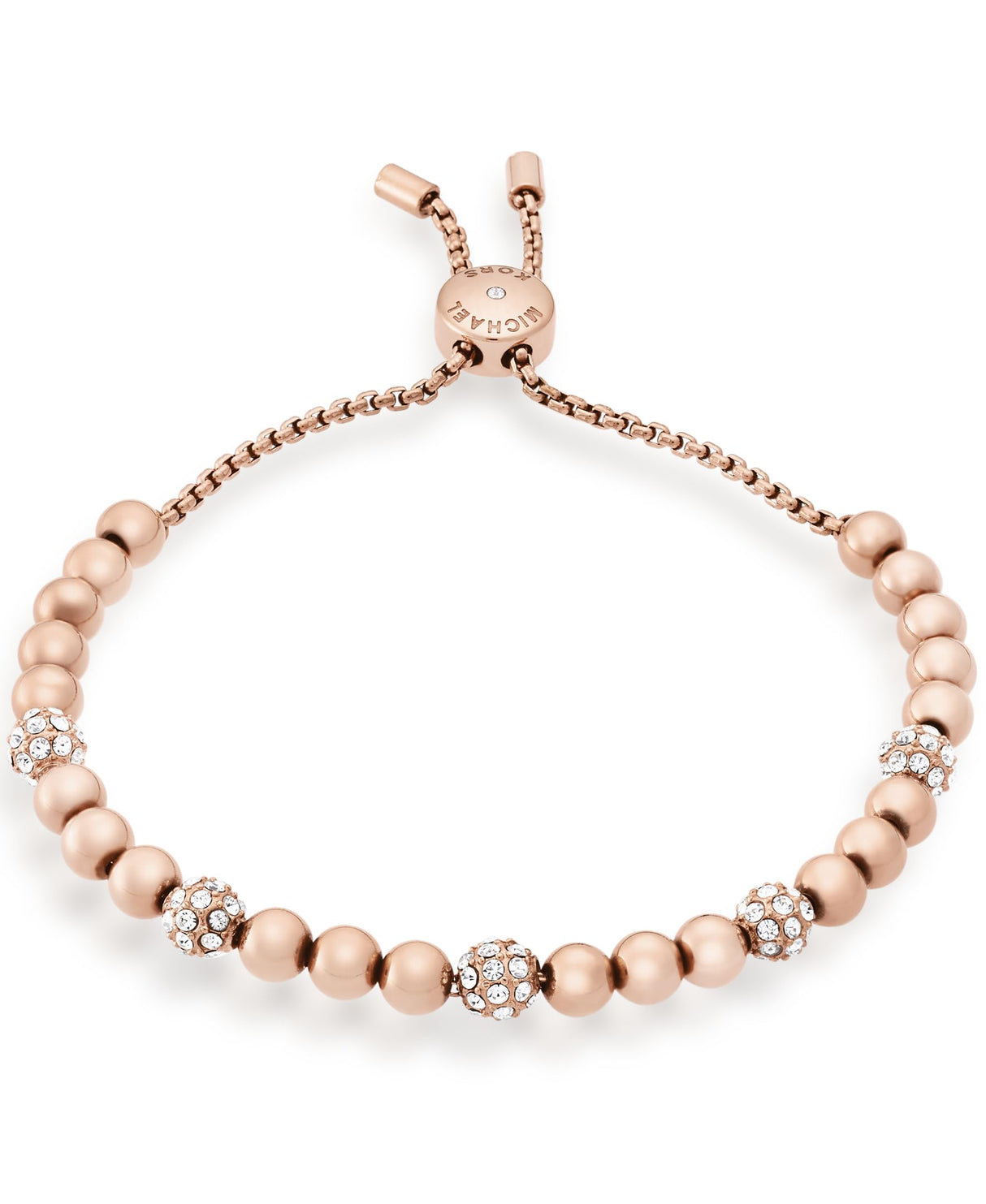 Michael Kors Blush Rush Rose Gold-Tone Bead Bangle Bracelet