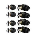 Front Door Lock Set Exterior Door Lock Set with Deadbolt, Single Cylinder Deadbolt Lock and Door Knob Set, Keyed Alike,Matte Black Door Knob and Deadbolt Set(4Pack Set)