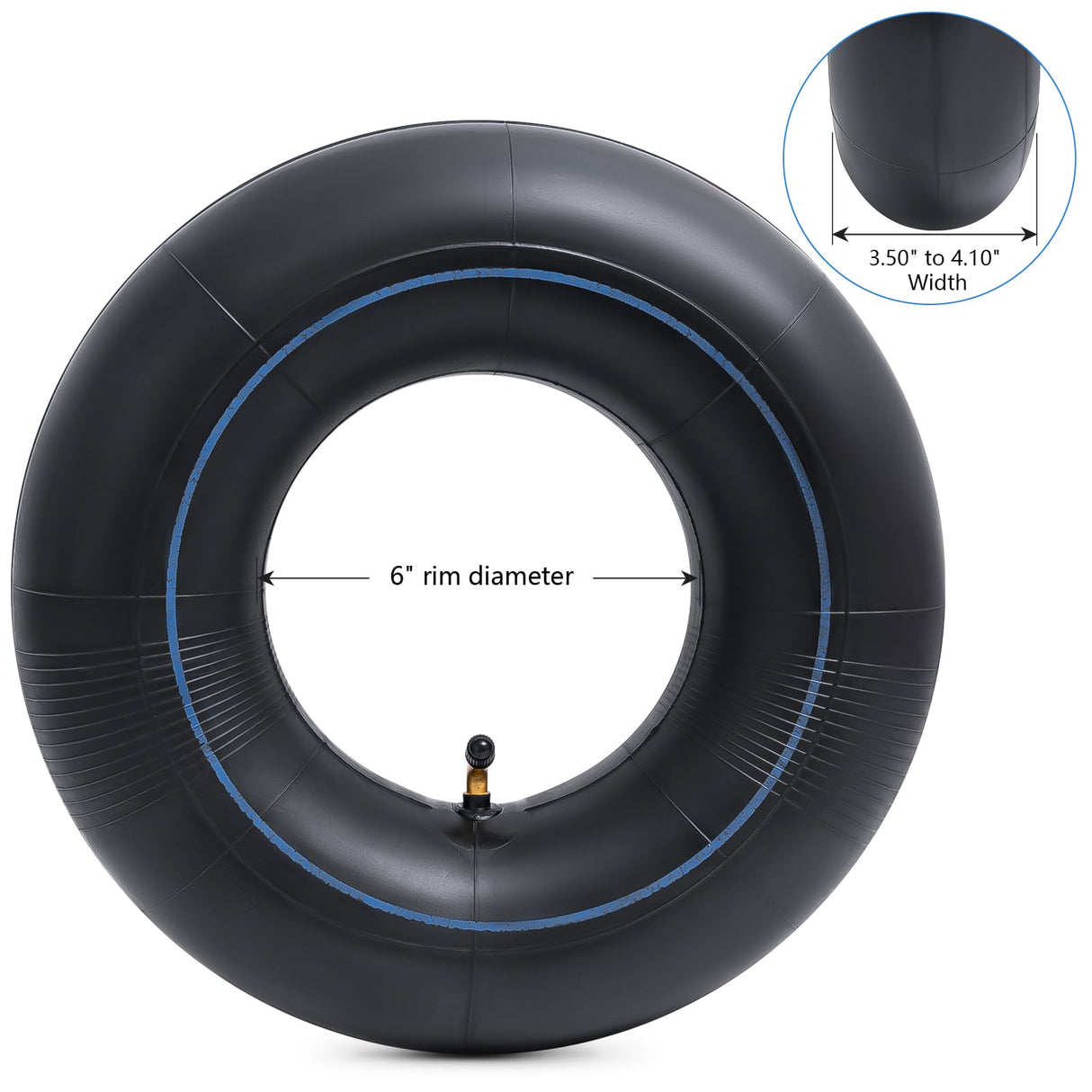 Heavy Duty 4.10/4.00/3.50-6 Thick 40% Inner Tube, 13x4.00-6 Tube with TR87 Bent Valve Stem for Wheelbarrows, Snow Blowers, Wagons, Carts, Hand Trucks, Lawn Mowers, Tractors and More (2 Pcs)