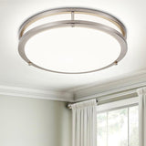DLLT Flush Mount LED Ceiling Light: 13 Inch 5CCT (3000K-6000K) & Dimmable Ceiling Light Fixtures for Bedroom Hallway - 24W Modern Brushed Nickel Super Bright Kitchen Lighting Fixtures Ceiling