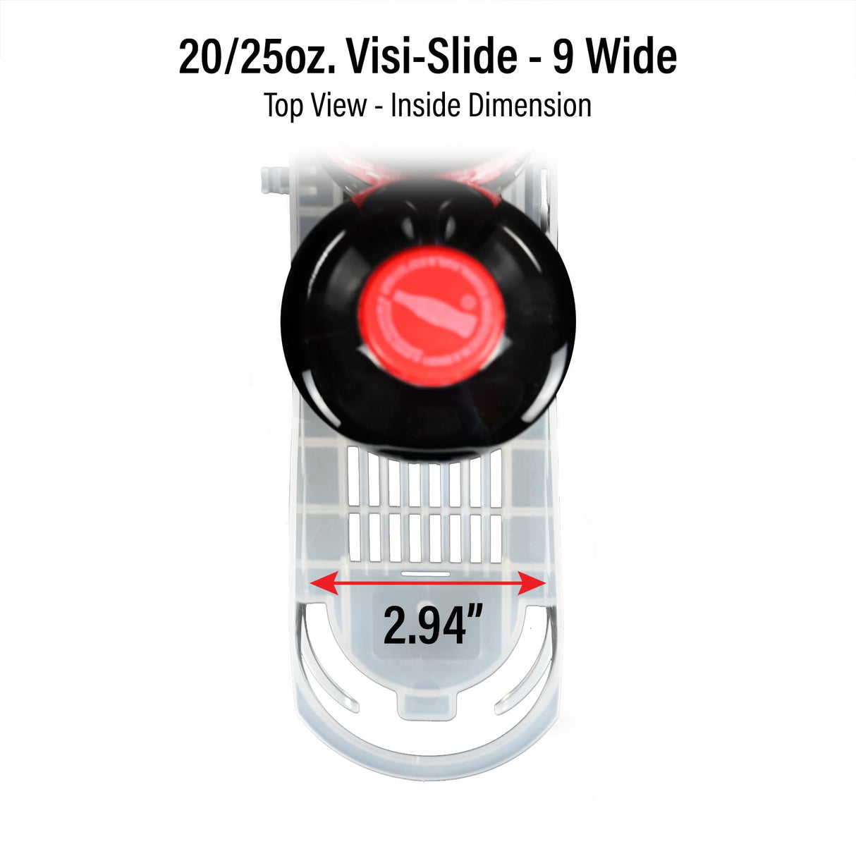 Visi-Slide 20oz Soda Beverage Dispenser - Gravity Fed Glide for Angled Shelves for Coolers, Commercial Refrigerators, Cold Vaults (Pack of 6) Drink Organizer for Cans, Bottles and More