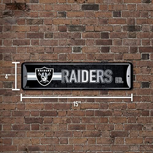 Rico Industries NFL Metal Street Sign Metal Street Sign 4" x 15" Home Décor - Bedroom - Office - Man Cave