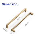 Ravinte 5 Pack Solid 7-1/2 Inch Square Cabinet Handles - Champagne Bronze Pulls for Drawers and Kitchen Cabinets - Hardware Handles