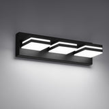 JZEKVN Modern LED Small Bathroom Lights Fixtures 3-Light,Metal Black Acrylic Wall Lighting,Vanity Lights for Bathroom Over Mirror 6000K 16in