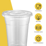 VITEVER [100 Sets - 16oz] Clear Plastic Cups with Lids and Straws, Disposable Iced Coffee Cups for Smoothie, Milkshake, Cold Drinks - BPA free