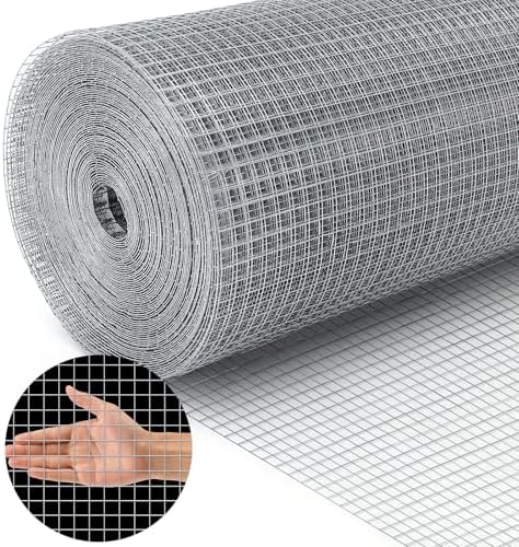 Land Guard 19 Gauge Hardware Cloth, 1/2 inch Chicken Wire Fence, Galvanized Welded Cage Wire Mesh Roll Supports Poultry Netting Cage Fence…