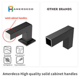 Amerdeco 6 Pack Matte Black Cabinet Pulls 5 Inch(128MM) Hole Centers Kitchen Cabinet Handles Cabinet Hardware Kitchen Handles for Cabinets Cupboard Handles Drawer Pulls ZH0019