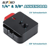 Aupoko Quick Release Plate 1/4" to 3/8" Compatible with Arca Swiss, Cl01 Claw Quick Release Plate with 2 Buttons for DSLR/Micro SLR/Digital Camera/Stabiliser/Tripods