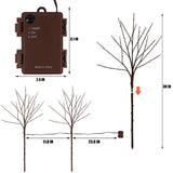 Lighted Christmas Tree Branches, 30IN 100LED Artificial Brown Twig Branch with Warm White Lights, Timer & Battery Operated, Waterproof for Indoor Outdoor Holiday Xmas Office Bedroom Party Decorations