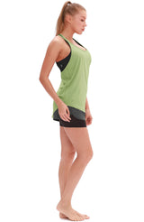 icyzone Workout Tank Tops for Women - Athletic Yoga Tops, T-Back Running Tank Top(Pack of 2) (L, Purple/Pistachio Green)