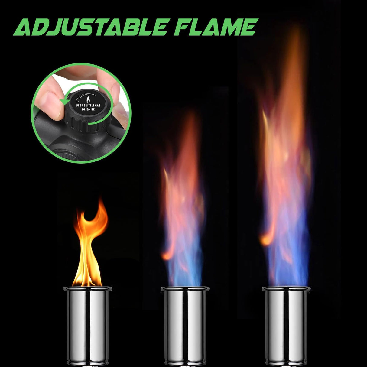 KOACKL Propane Torch Head, Kitchen Blow Torch Gun, Campfire Charcoal Starter, Grill Torch with Igniter, Adjustable Flame for Cooking, Soldering(Propane Tank Not Included)