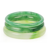 BOZAMBA 3 Pcs Natural Jade Bangle Bracelet for Women, 64mm Good Luck Bangle Wealth Healing Bracelet for Mother Grandmother, Christmas Birthday(light green)