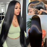 13x6 Lace Front Wigs Human Hair Pre Plucked 200% Density Straight HD Lace Front Wigs Human Hair Straight Glueless Wigs Human Hair Frontal Wigs Human Hair 13x6 Human Hair Lace Front Wigs 22 Inch