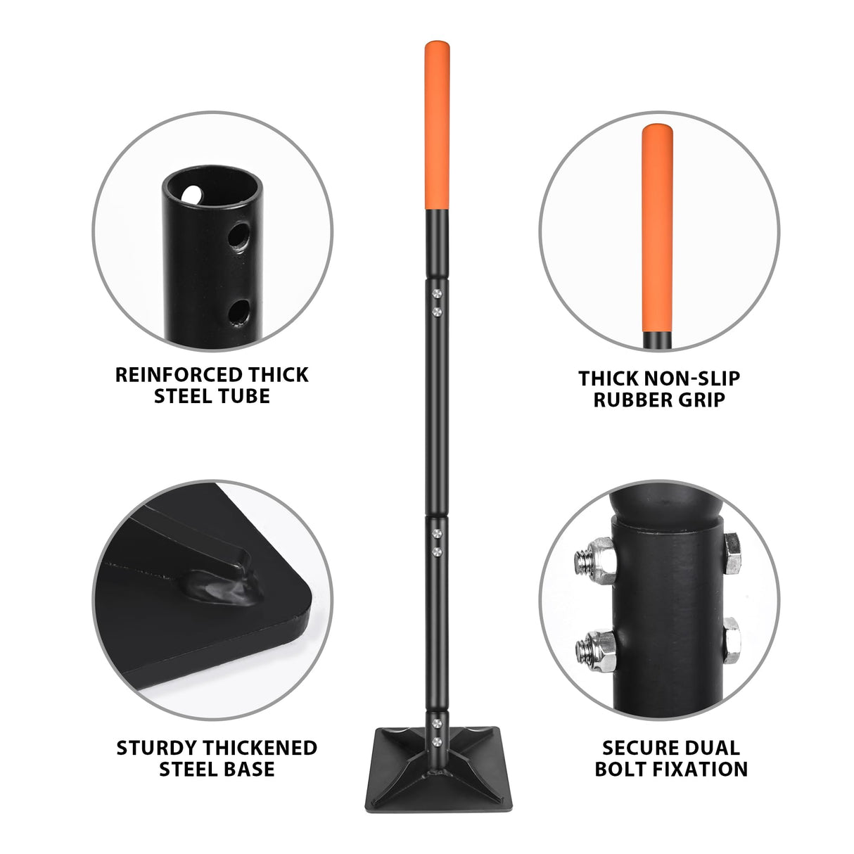YEELOR 8-inch x 8-inch Steel Tamper Tool, Heavy Duty Hand Tamper