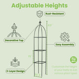 Lancisism 100% Metal Trellis for Climbing Plants Outdoor - Garden Metal Obelisk Trellis Vertical Plant Support for Climbing Vines & Flowers - Sturdy Steel Arch Trellis for Potted Plants Indoor Green