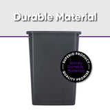 Superio Large Kitchen Trash Can 13 Gallon, 52 Qt Waste Bin for Kitchen, Garage, Indoor and Outdoor Trash Can, Dark Grey