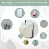 Voctriam Bed Wedge Gap Filler King (76"x 8"x 6") Wedge Pillow for Headboard Gap 0-8" Mattress Gap Filler Pillow to Fill The Gap Between Mattress and Wall with 2 Side Large Pockets