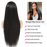 Amyes 30 Inch Straight Lace Front Wigs Human Hair 13x4 HD Lace Wigs 200% Density Brazilian Virgin Hair Glueless Wigs for Women Pre Plucked with Baby Hair Natural Black