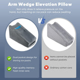 TBXONMOW Arm Elevation Pillow Arm Wedge Pillows for Adults Arm Support Pillow with Pocket for Post Surgery Elbow Arm Rest Pillow with Removable Pillow for Sleeping(Grey)