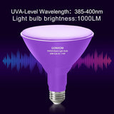 Gonhom 2 Pack Par38 Black Light Bulbs Outdoor,20W Black Flood Light Replace to 200W,1000LM E26 Base Blacklight Bulbs Outdoor for Halloween Light Bulbs,Christmas Party Decor,Home Lighting