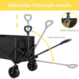 Collapsible Wagon with Wheels, Portable Wagons Carts Foldable, Folding Wagon Cart for Groceries, Sports Garden Shopping Utility Wagon