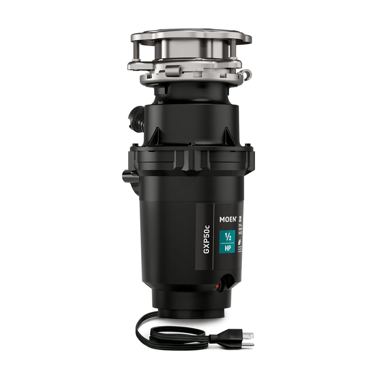 Moen Prep Series PRO Continuous Feed Compact Garbage Disposal for Kitchen Sink with Power Cord, GXP50C