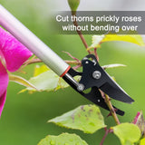 Byhagern 32-Inch Cut and Hold Pruners, Long-Reach Tree Pruner with Rotating Cutter Head, Long Pruning Shears for Garden, Fruit Picking, Branches Trimming