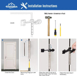 HOMOTEK 20 Pack Hinge Pin Door Stopper, Hinge Stops for Top of Door, Adjustable Deluxe Heavy Duty Door Stop 2-1/2x1-3/4 inch, with Black Rubber Bumper Tips, Black