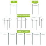 HiGift Peony Cages and Supports 24" H x 10" W, 8 Pack Tall Snake Plant Support Stake Half Round Metal Garden Stake for Indoor and Outdoor Plants, Flower Support Ring Border for Tomato,Hydrangea,Rose