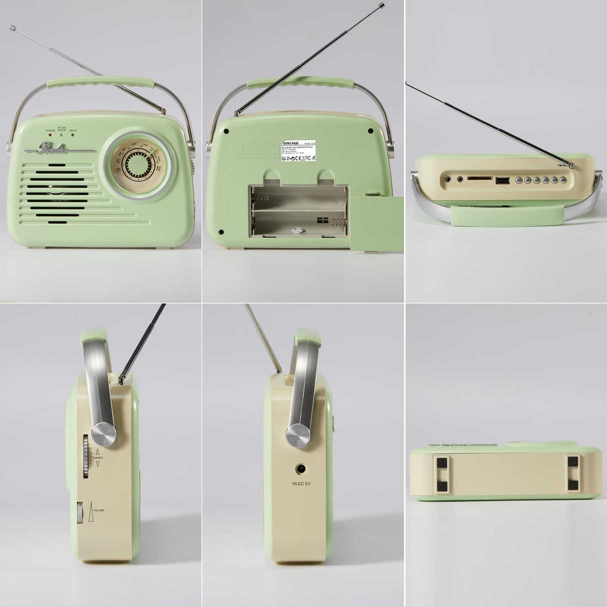 Small Radios Portable AM FM, Vintage Transistor Radio with Bluetooth, Battery Operated and Plug in Wall Retro Radio for Home/Outdoor, Large Dial Easy to Use, Christmas Seniors Gifts