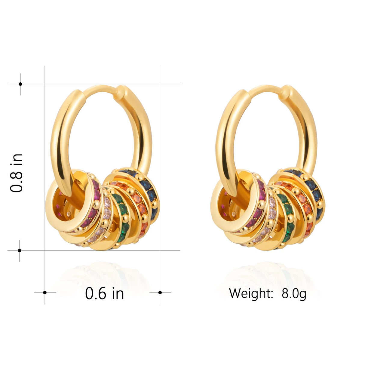 Milan Chiva Small Hoop Huggie Dangle Earrings for Women