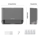 interhasa! Commercial Paper Towel Dispenser Wall Mount - ADA Compliant Multifold Trifold & C-Fold Hand Towel Holder for Restroom, Office, Clinic. Lockable, No-Drill ABS, 10.8" L x 3.5" W x 8" H