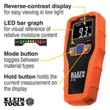 Klein Tools ET140 Pinless Moisture Meter for Non-Destructive Moisture Detection in Drywall, Wood, and Masonry; Detects up to 3/4-Inch Below Surface
