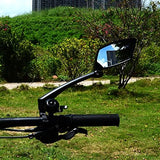 Handlebar Bike Mirror, Scratch Resistant Glass Lens, Ajustable and Rotatable Safe Rearview Bicycle Mirror