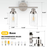 Unicozin 3 Light Bathroom Light Fixtures, Modern Vanity Lights with Milky Glass Shade, Brushed Nickel Wall Lamp Over Mirror for Bathroom, Living Room, Cabinet, Bedroom, E26 Base