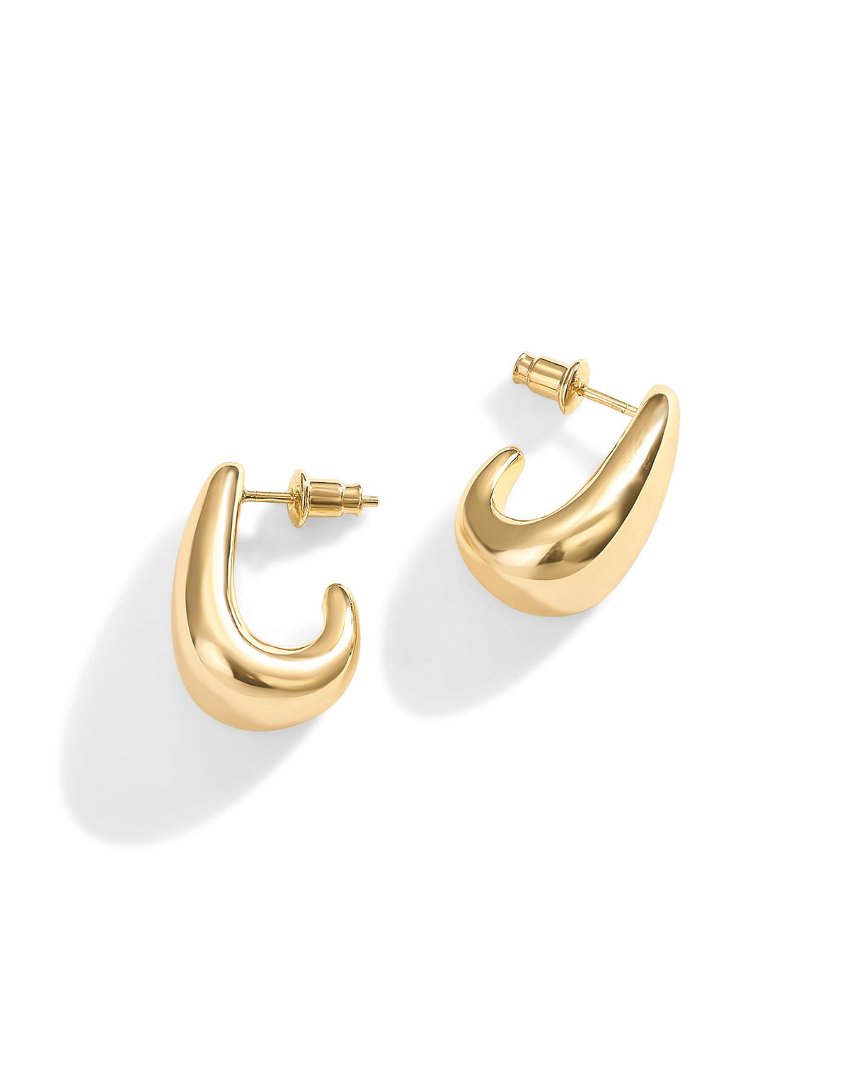PAVOI Statement Huggie Earrings, 925 Silver, 14K Gold Plated, Yellow Gold