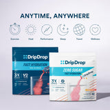 DripDrop Sugar Free Hydration Packets - Zero Classic Variety Pack - Single Serve Electrolytes Powder Drink Mix - Lemon Lime, Watermelon, Peach, Passion Fruit - Non-GMO, Gluten Free, Vegan - 16 Sticks