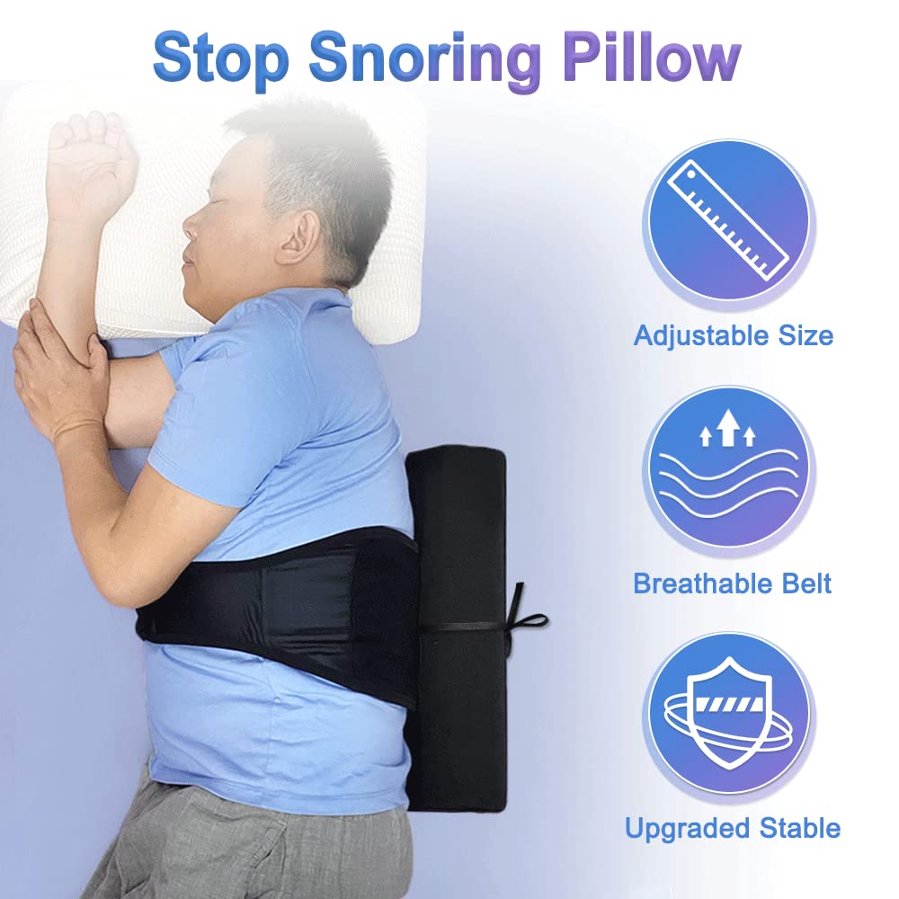 Snoring Pillows Side Sleep Anti Snore Back Sleeping Position Side Sleeper Pillow for Snoring Relief Stopper Belt Cushion Adults