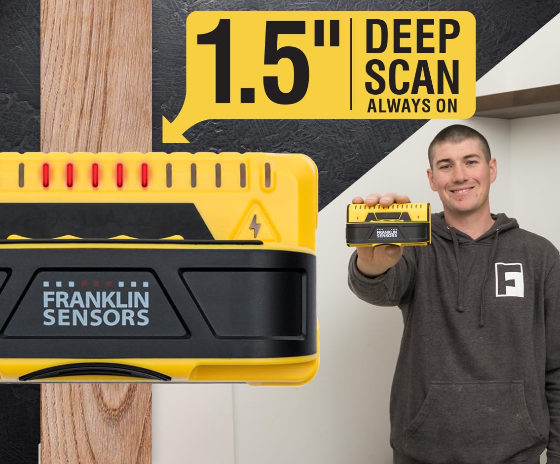 Franklin Sensors ProSensor M150/X990 Stud Finder with Live Wire Detection and 9-Sensors, Wood & Metal Stud Detector/Wall Scanner, Made in The USA
