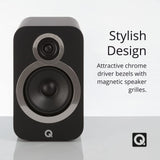 Q Acoustics 3030i Bookshelf Speakers Pair Graphite Gray - 2-Way Reflex Enclosure Type, 6.5" Bass Driver, 0.9" Tweeter - Stereo Speakers/Passive Speakers for Home Theater Sound System