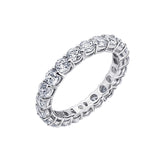 Amazon Essentials Platinum-Plated Sterling Silver Infinite Elements Cubic Zirconia (3 cttw) All-Around Ring, Size 5