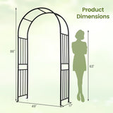 Giantex 86'' Metal Garden Arch, Outdoor Arbor Trellis with 8 Ground Stakes