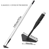 YEELOR Triangle Garden Hoe, Carbon Steel Push-Pull Weeding Tool, Equipped with 57.5" Stainless Steel Long Handle – A Long-Handle Weeder for Digging, Weeding, Hoeing and Loosening Soil