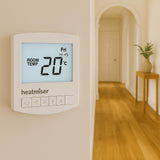Kudos-Trading - Heatmiser Slimline V4 Programmable Room Thermostat for Water Underfloor Heating and Central Heating System Not Electric Ufh, Built In & Remote Air Sensing 3amp Mains Powered.
