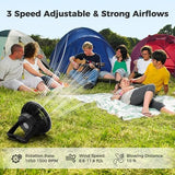 COMLIFE 10000mAh Camping Fan and LED Light - 8'' Rechargeable Battery Operated Tent for Hanging or Tabletop Use, Portable USB with Lights Car RV Outdoor Emergency Outage Hurricane, Black (F001)