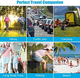 Portable Camping Toilet, Folding Toilet for Adults with Lid and Retractable Toilet Paper Holder, Waterproof Porta Potty with Carry Bag and Disposible Liners for Camping, Hiking, RV Travel