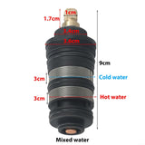 Oniissy Thermostatic Cartridge Shower Mixer Valve Bar Repair-Kit, Solar Thermostatic Valve Hot and Cold Temperature Regulating Valve Core, Compatible with Multiple Faucet Models(A)