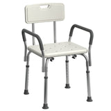 Medline Shower Chair Seat with Padded Armrests and Back | Heavy Duty for Bathtub | Slip Resistant with Adjustable Height | with 350 lb Capacity