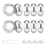 GW Stopper Charms 925 Sterling Silver Round Rondelle Spacer Beads for Charm Bracelets 3mm for Women (10pcs Silver Charm Stopper)