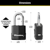 Master Lock Magnum Heavy Duty Outdoor Padlock with Key, Weather Resistant Body and Cut Safe Shackle Make Lock Perfect for Fences, Gates, Sheds, M115XDLF,Black